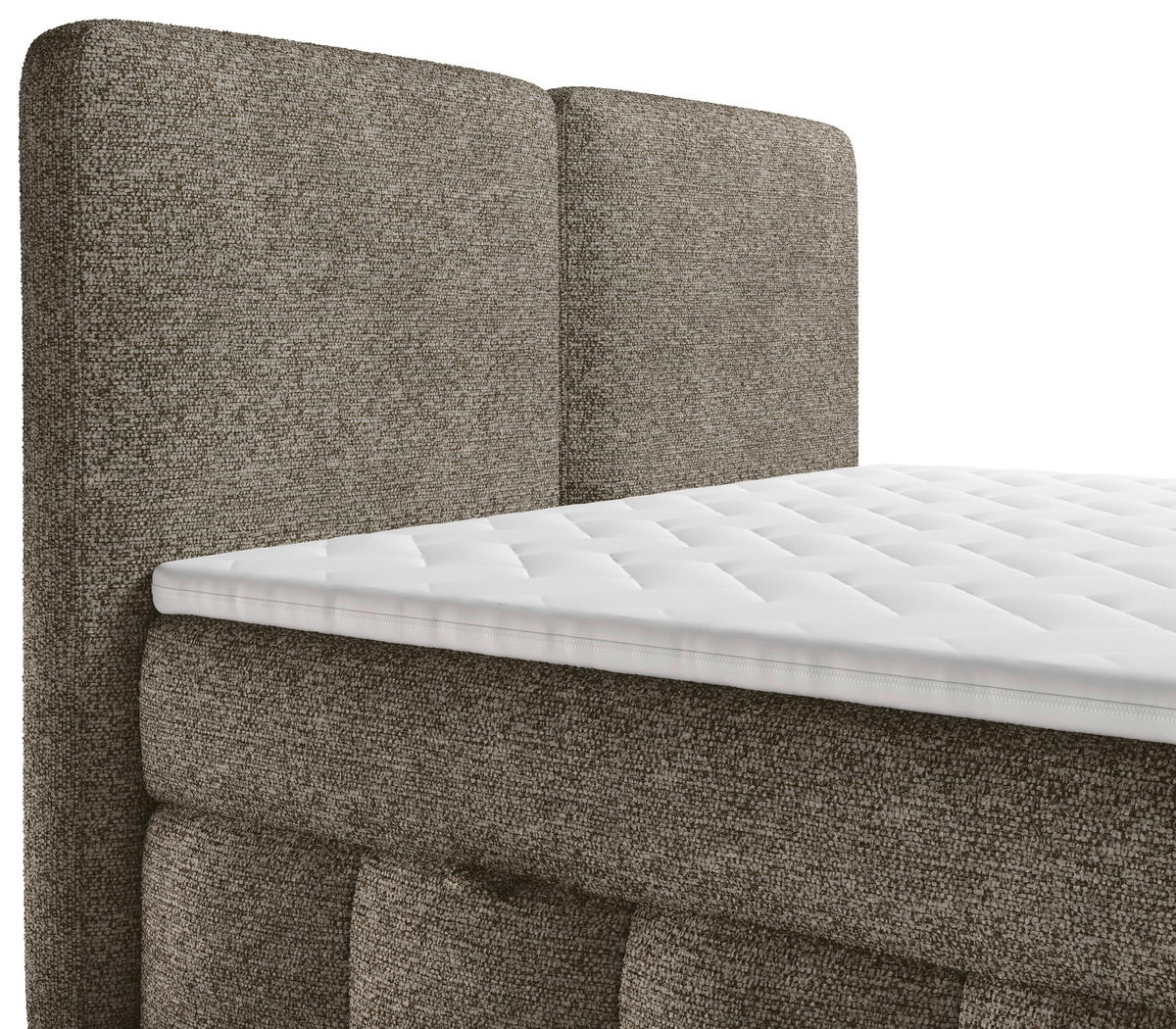 BOXBETT 160/200 cm,  in Braun, Bettkasten, Topper, Matratzen, H3 = fest  - Schwarz/Braun, KONVENTIONELL, Kunststoff/Textil (160/200cm) - Carryhome