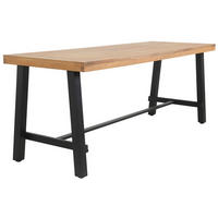 GARTENTISCH 120/70/76 cm Holz, Metall rechteckig  - Schwarz/Akaziefarben, Design, Holz/Metall (120/70/76cm) - Ambia Garden