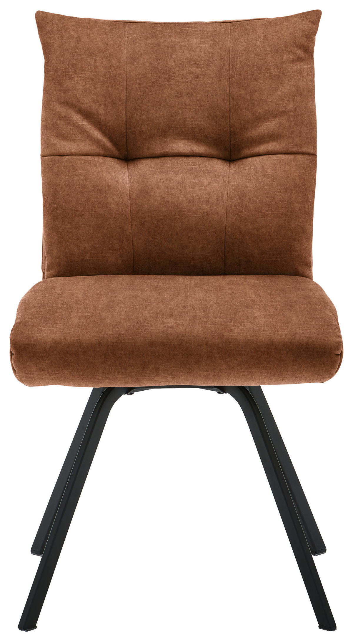 STUHL  in Velours Textil  - Haselnussfarben/Schwarz, Design, Textil/Metall (50/82/68cm) - Welnova