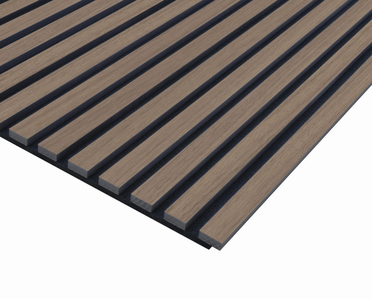 AKUSTIKPANEEL Walnuss furniert 57.25/1.9/240 cm  - Walnussfarben, KONVENTIONELL, Holzwerkstoff/Textil (57.25/1.9/240cm)