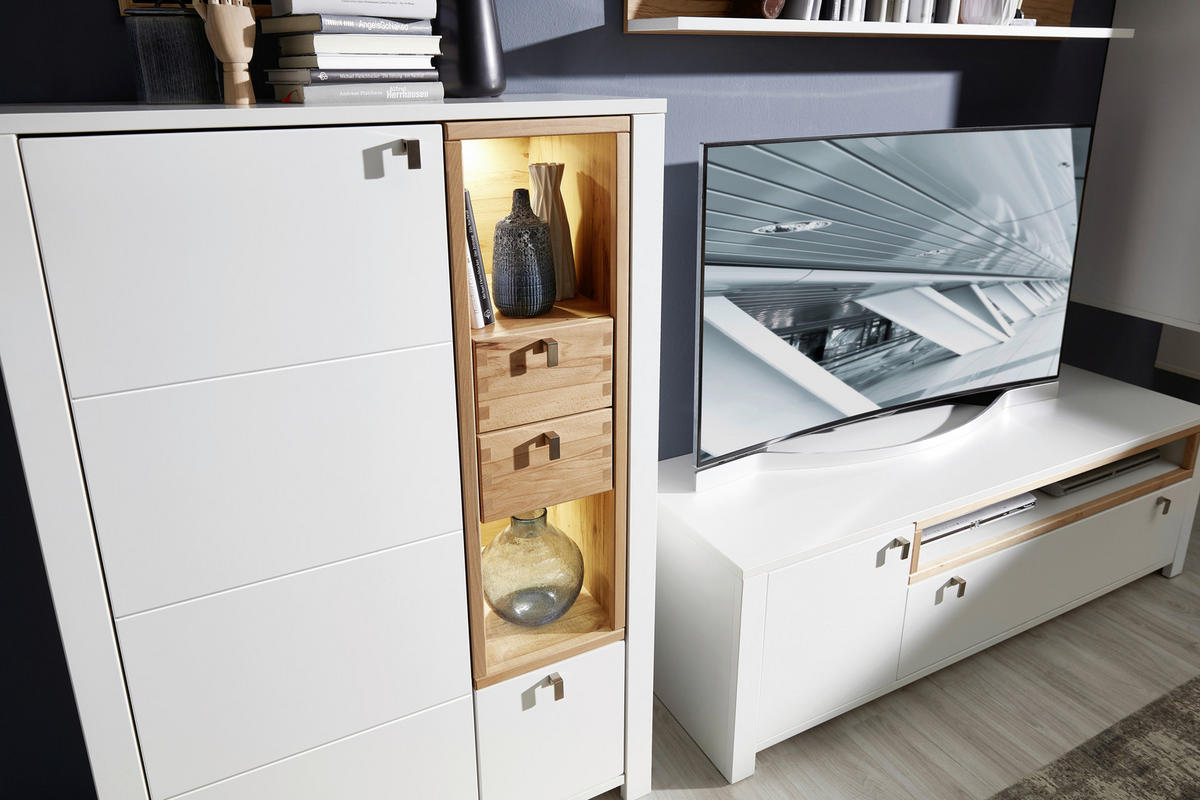 KOMMODE  in 92/138/41 cm  - Buchefarben/Weiß, MODERN, Holz/Holzwerkstoff (92/138/41cm) - Livetastic