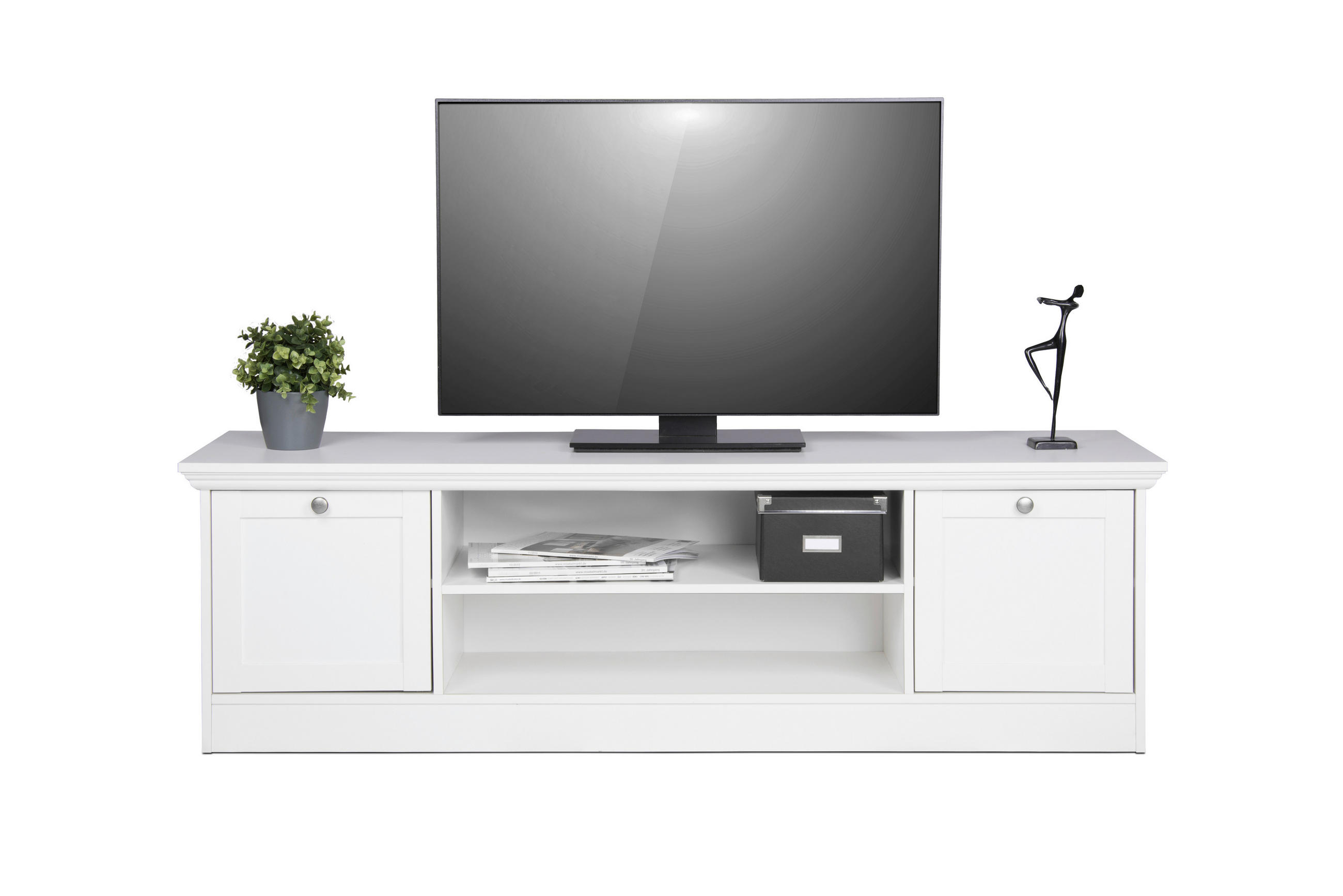 TV KOMODA bela - bela, Lajfstajl, pločasti materijal (160/48/45cm) - Landscape