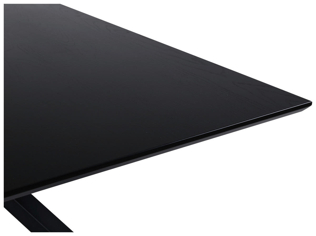 ESSTISCH furniert rechteckig Schwarz  - Schwarz, Design, Holzwerkstoff/Metall (180/90/76cm) - Livetastic