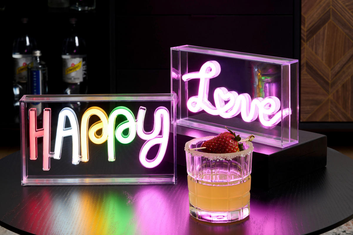 LED-DEKOLEUCHTE Happy 23/4/12,7 cm  - Transparent/Weiß, LIFESTYLE, Kunststoff (23/4/12,7cm) - Novel