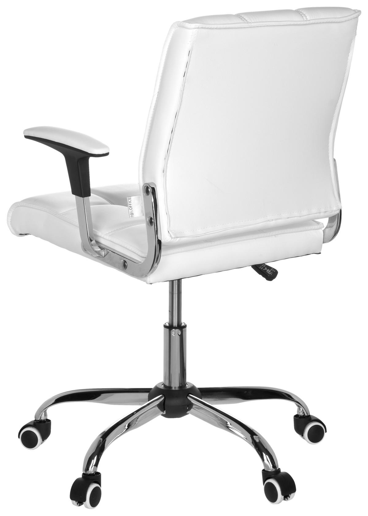 DREHSTUHL Lederlook Weiß  - Chromfarben/Weiß, MODERN, Kunststoff/Textil (61/87/59cm) - MID.YOU