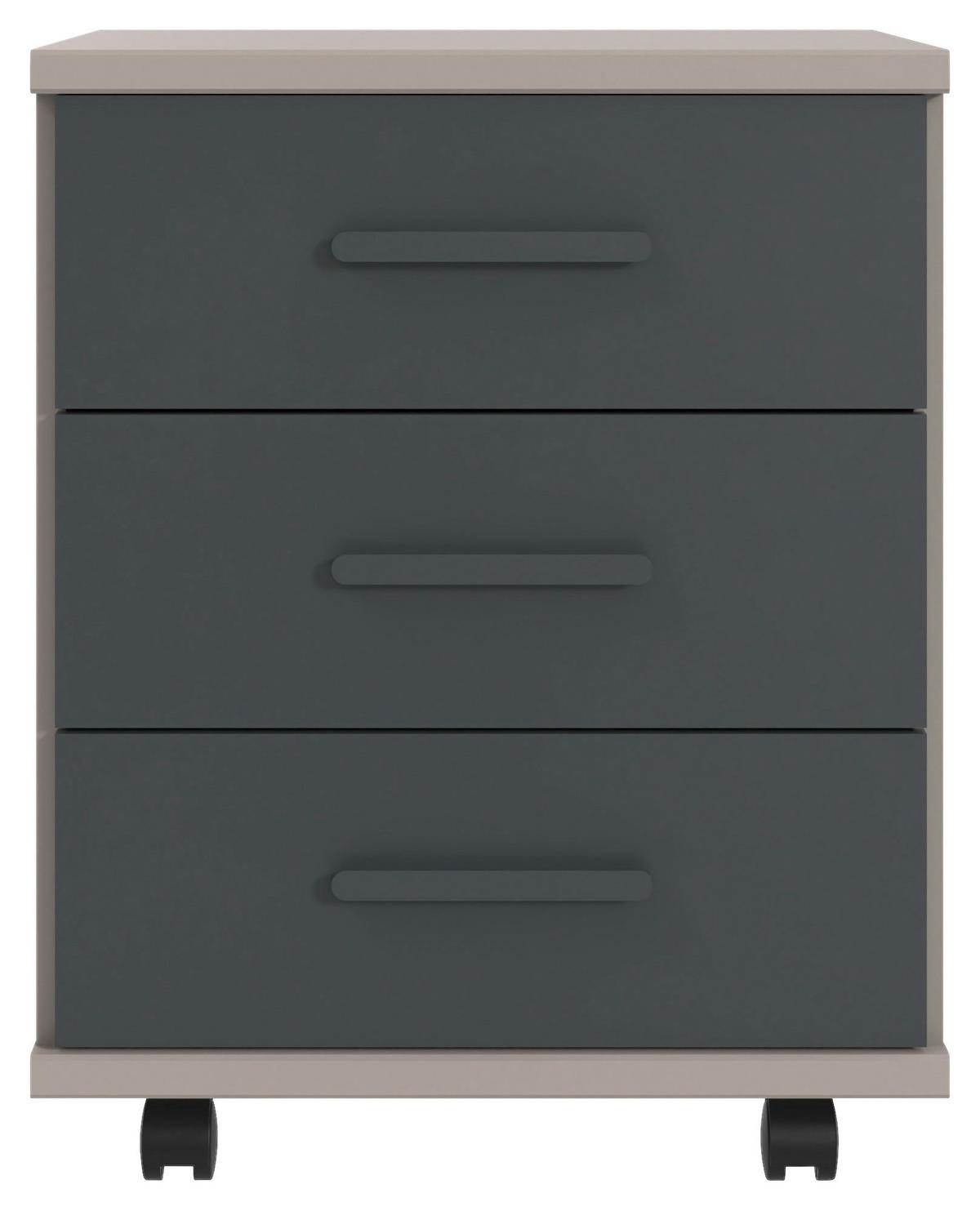 ROLLCONTAINER 46/58/40 cm  - Graphitfarben/Schwarz, Design, Holzwerkstoff/Kunststoff (46/58/40cm) - Carryhome