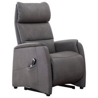 FERNSEHSESSEL in Grau  - Schwarz/Grau, Konventionell, Leder/Kunststoff (69/109/83cm) - Cantus