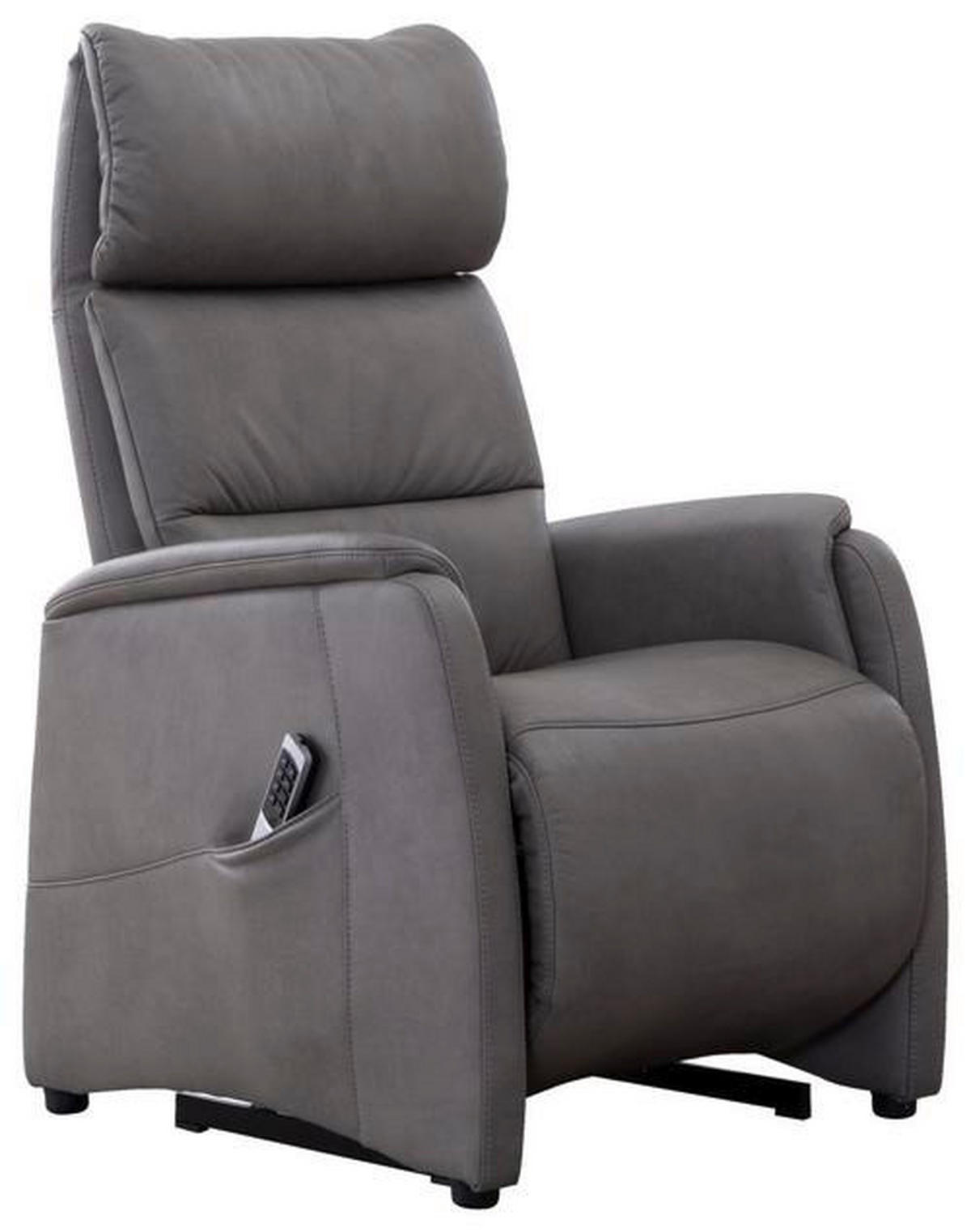 FERNSEHSESSEL in Grau  - Schwarz/Grau, Konventionell, Leder/Kunststoff (69/109/83cm) - Cantus