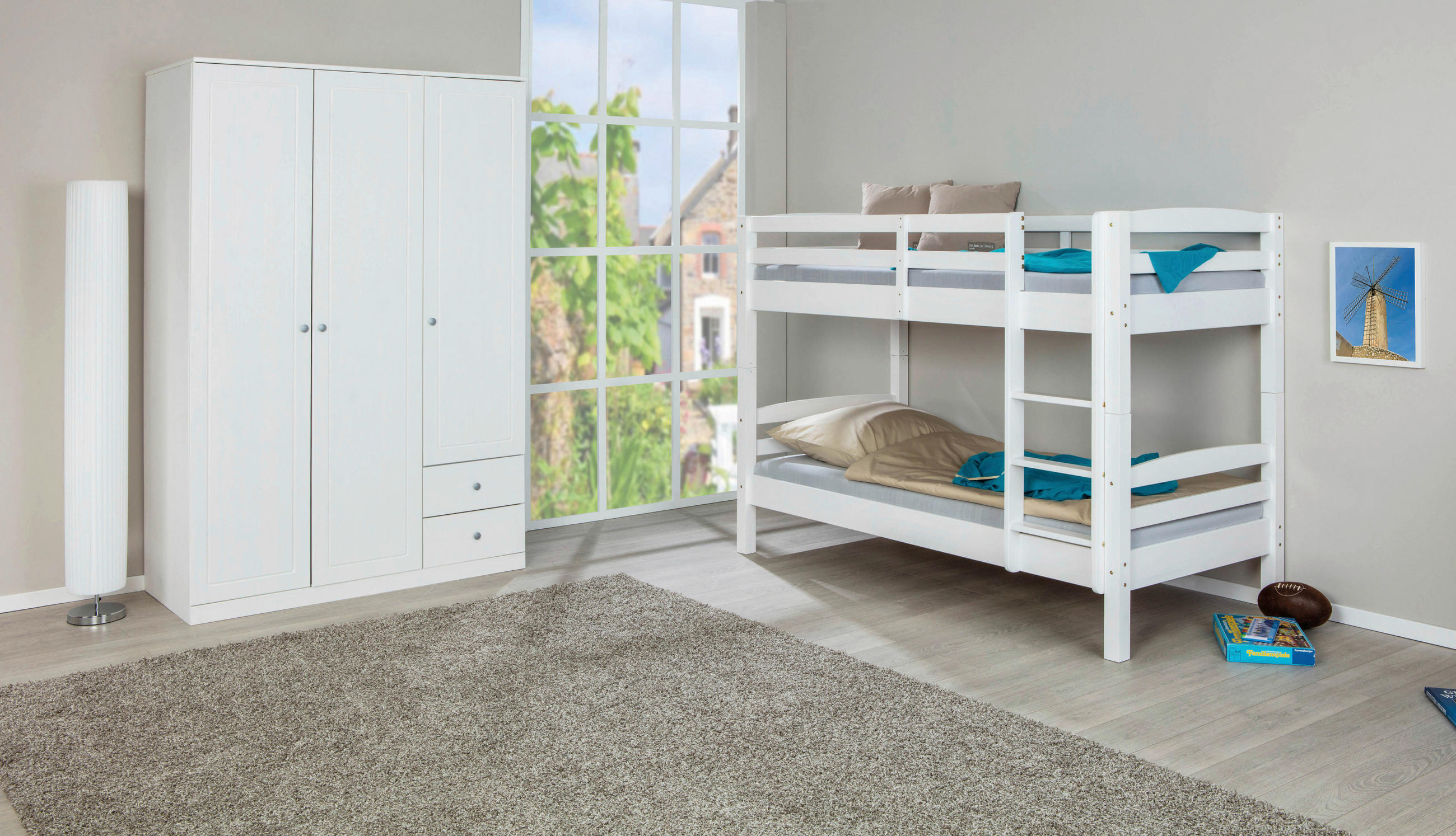 ETAGENBETT 90/190 cm  in Weiss  - Weiss/Naturfarben, Modern, Holz (90/190cm) - MID.YOU