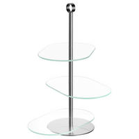 ETAŽER  CENA  24/39/15 cm           - prosojno, Design, kovina/steklo (24/39/15cm) - Leonardo