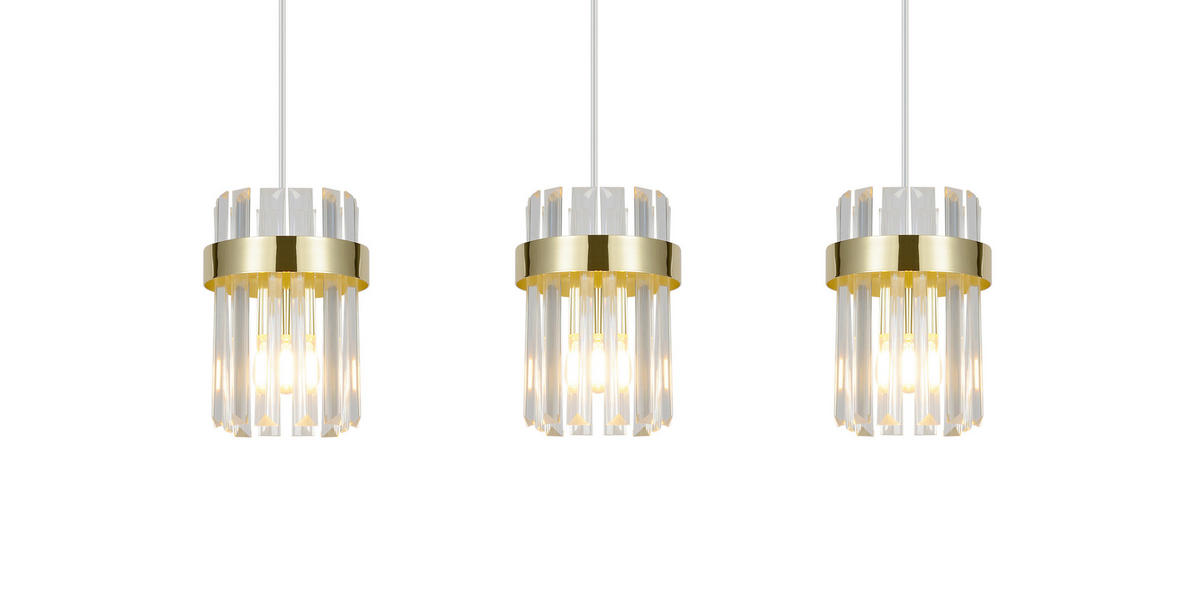 HÄNGELEUCHTE Vetro  150/60/14 cm  - Goldfarben, KONVENTIONELL, Glas (150/60/14cm)