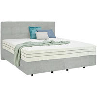 BOXSPRINGBETT 180/200 cm  in Hellgrau  - Hellgrau/Schwarz, Design, Kunststoff/Textil (180/200cm) - Esposa