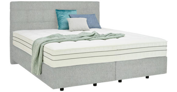 BOXSPRINGBETT 180/200 cm in Hellgrau - Hellgrau/Schwarz, Design, Kunststoff/Textil (180/200cm) - Esposa