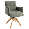 ARMLEHNSTUHL  in Webstoff  - Eichefarben/Grün, Design, Holz/Textil (57/86/65cm) - Valnatura