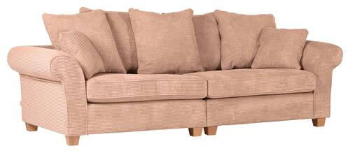 BIG SOFFA i manchester gammalrosa  - ekfärgad/gammalrosa, Lifestyle, trä/textil (264/70/111cm) - Livetastic