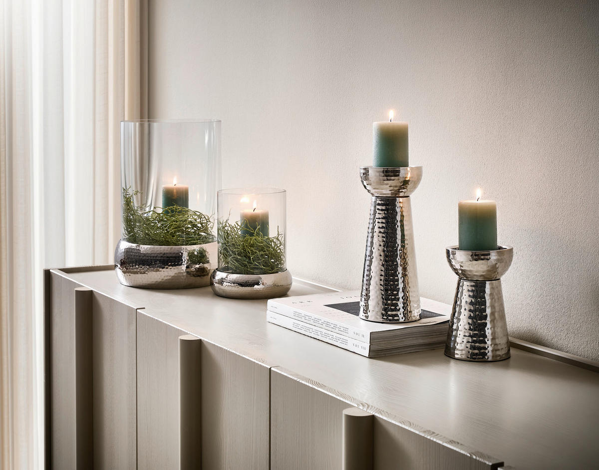 KERZENHALTER - Silberfarben, Design, Metall (10/15cm) - Ambia Home