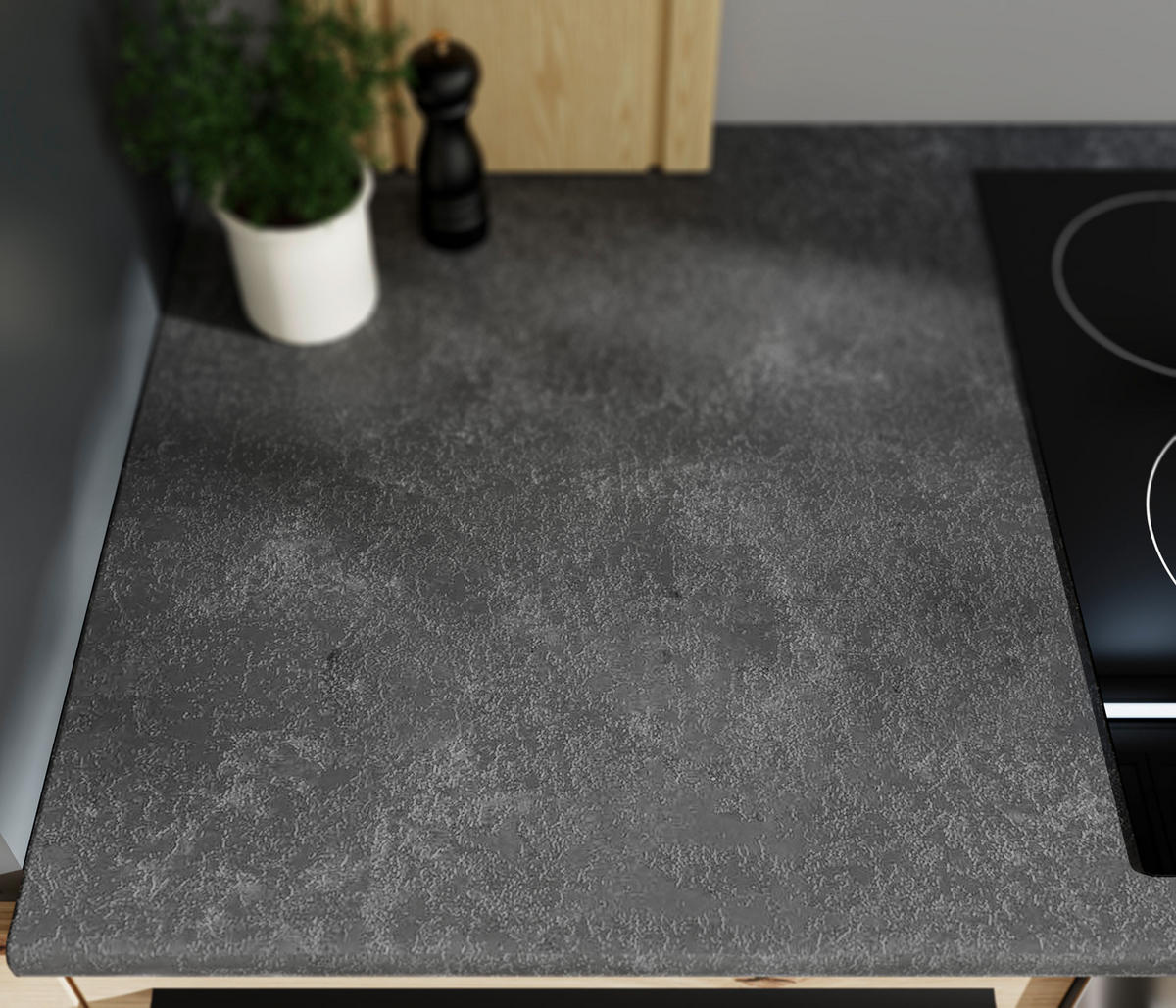 KÜCHENBLOCK 310 cm  in Anthrazit, Eiche Artisan  - Anthrazit/Schwarz, LIFESTYLE, Holzwerkstoff/Kunststoff (310cm) - P & B