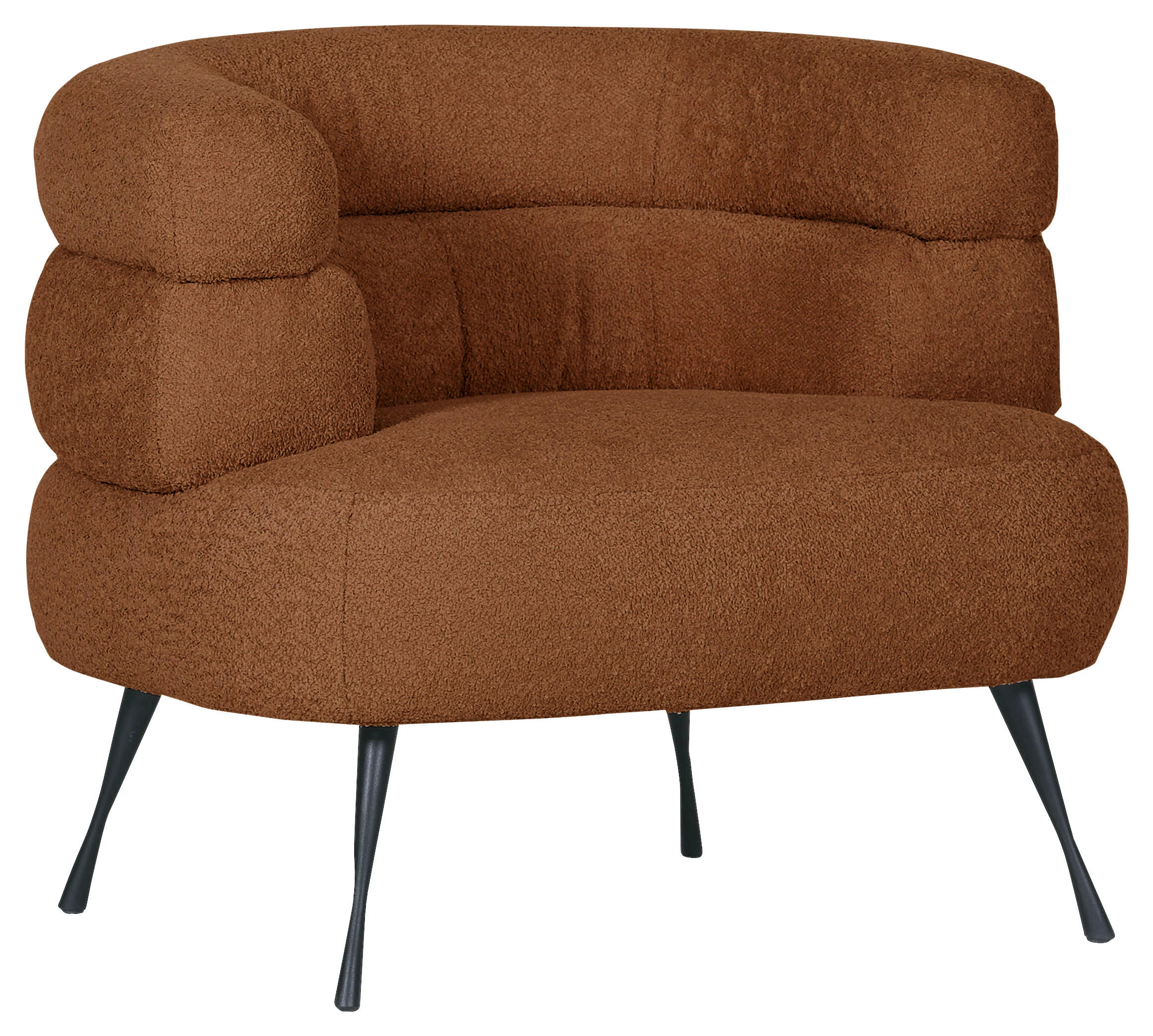 SESSEL Chenille Kupferfarben  - Schwarz/Kupferfarben, Konventionell, Textil/Metall (92/75/78cm)