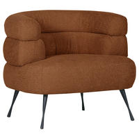 SESSEL Chenille Kupferfarben  - Schwarz/Kupferfarben, Konventionell, Textil/Metall (92/75/78cm)