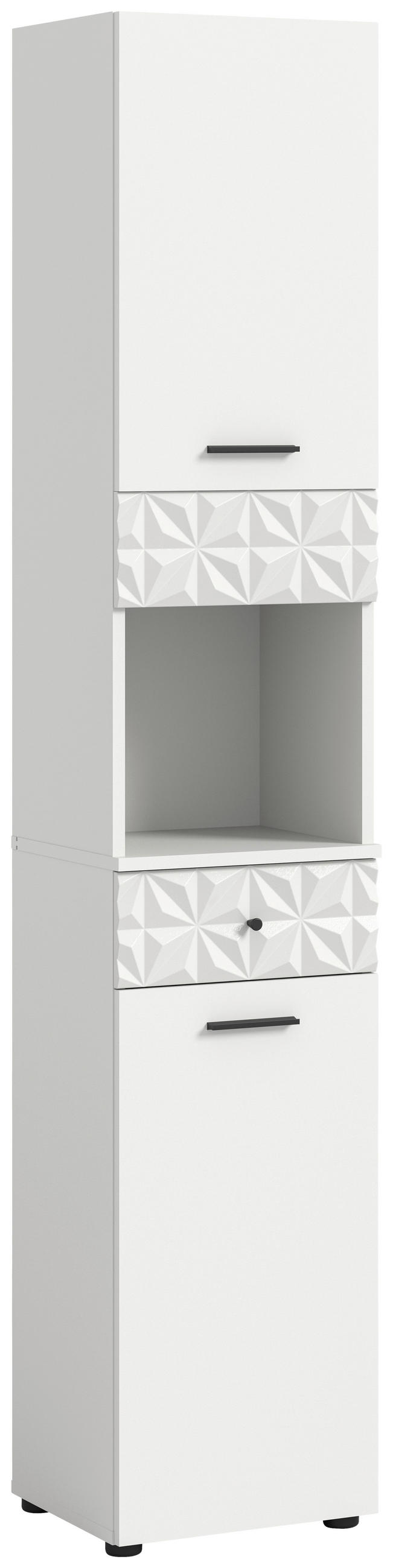 VISOKA OMARA 35/187/34 cm  - črna/bela, Moderno, kovina/leseni material (35/187/34cm) - MID.YOU