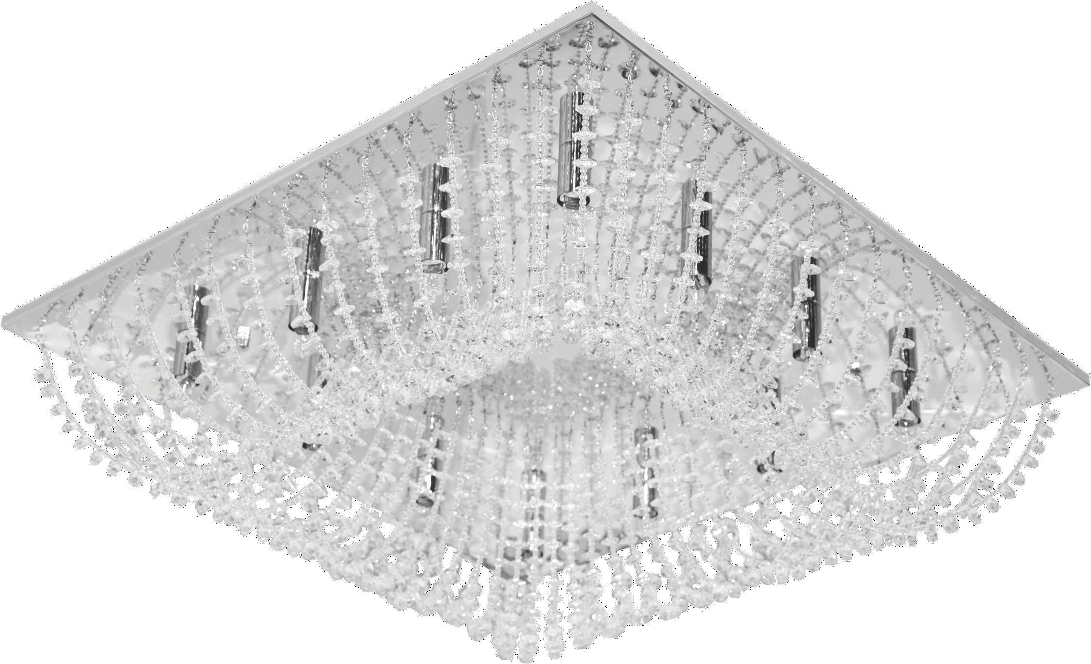 Plafonieră     - culoare crom, Basics, metal (60/60/15cm)