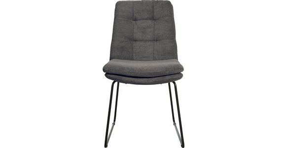 STUHL - Anthrazit/Schwarz, Design, Textil/Metall (49/90/68cm) - Johann Jakob