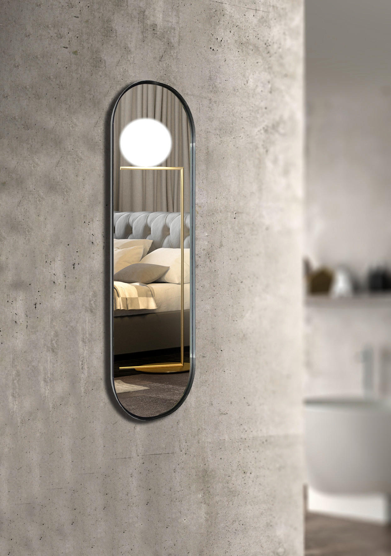 WANDSPIEGEL Schwarz - Schwarz, Design, Glas/Metall (37,5/117/2,5cm) - Xora