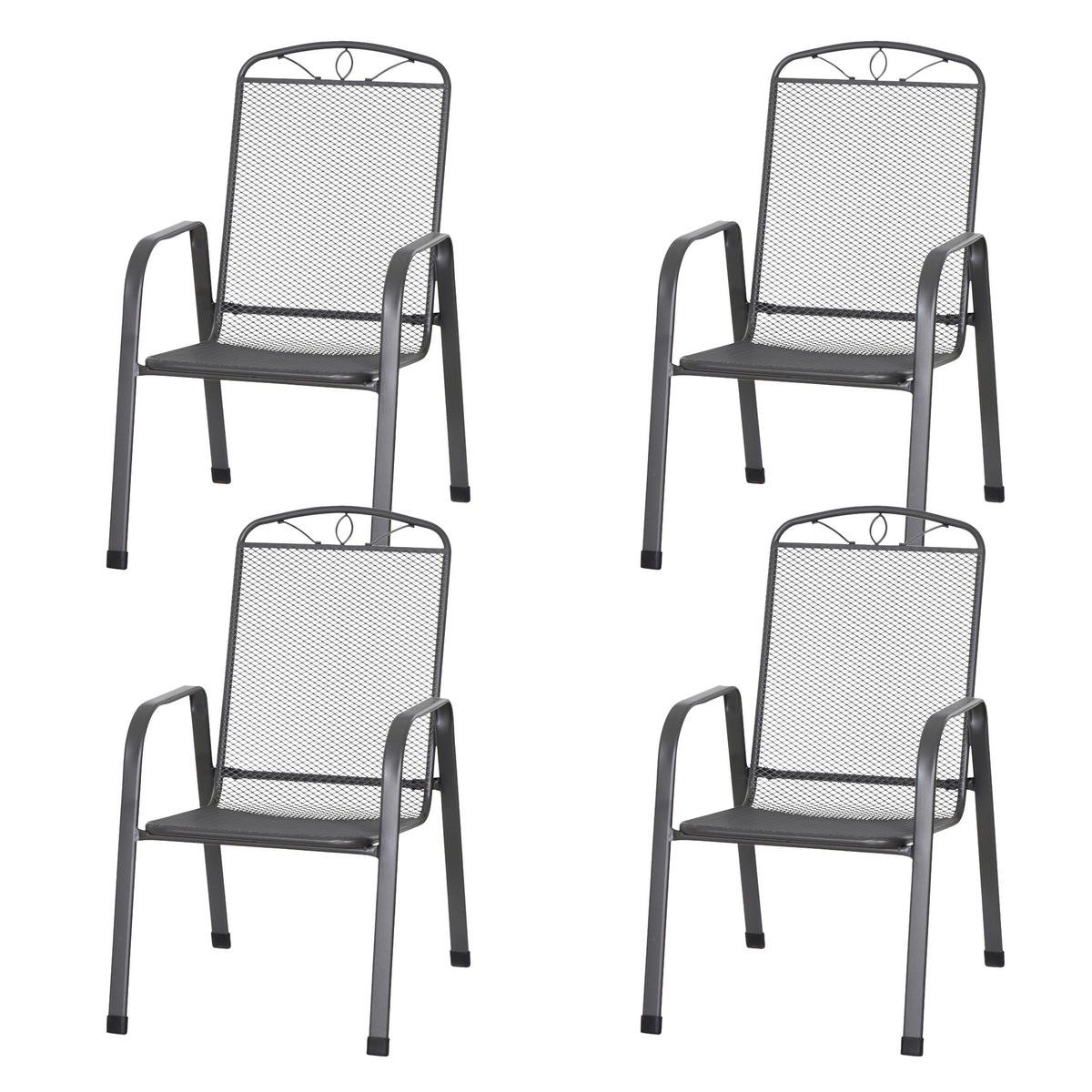 STAPELSESSEL - Anthrazit, Basics, Metall (57/94/75cm) - Siena Garden