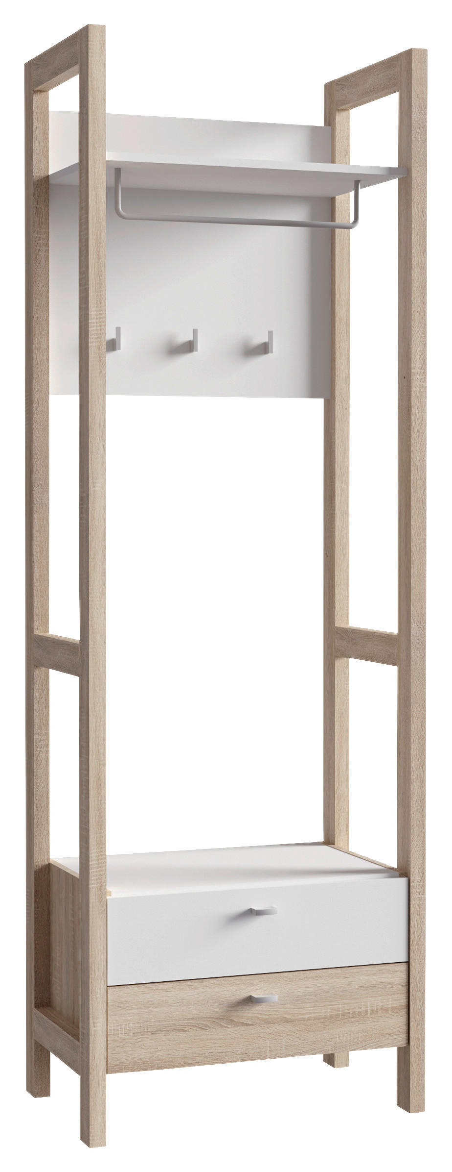 GARDEROBNI PANEL  bijela, boje hrasta   drvni materijal  - bijela/boje hrasta, Moderno, drvni materijal (67,2/200,1/41,2cm) - Hom`in
