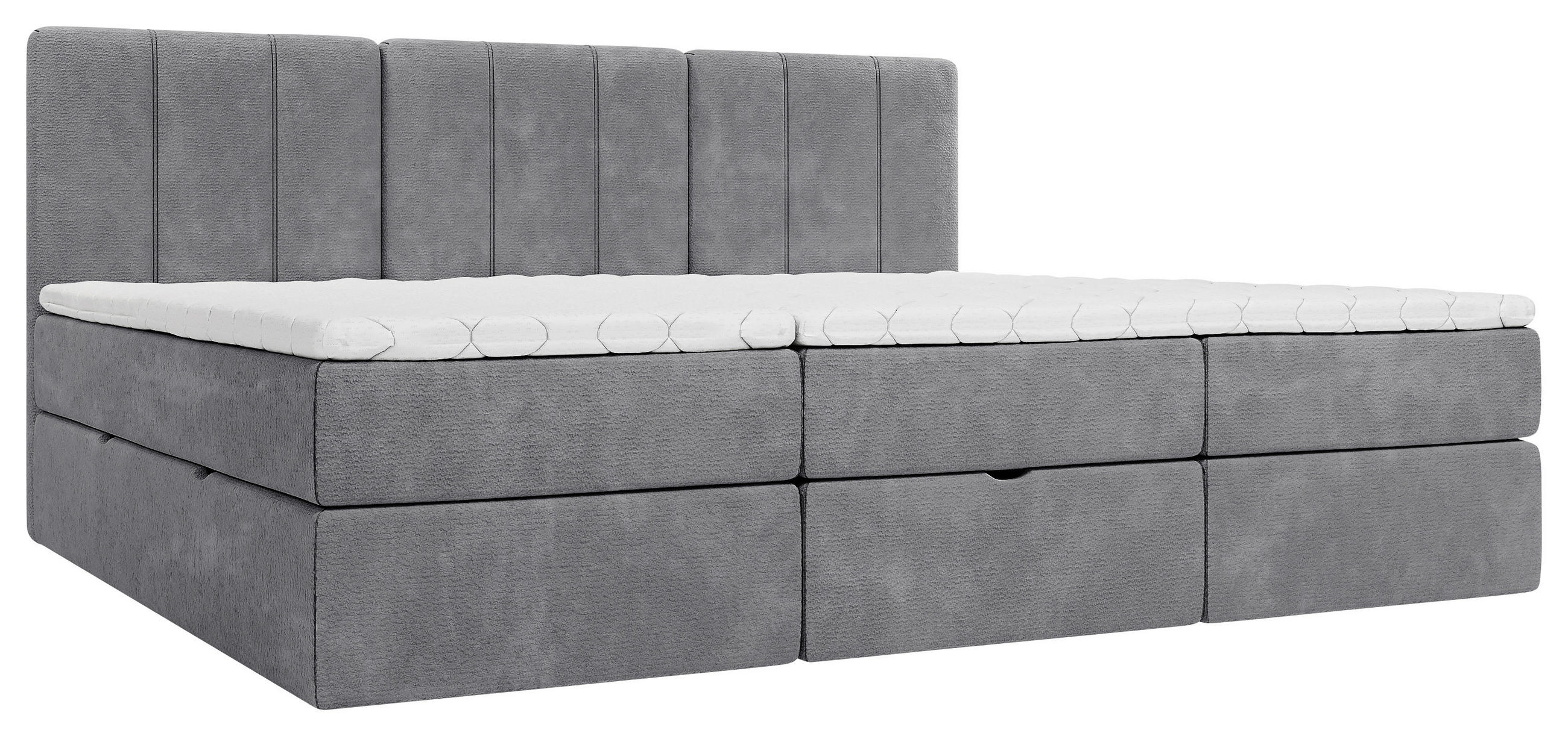 FAMILIENBETT - Schwarz/Grau, Design, Holzwerkstoff/Kunststoff (210/200cm) - Esposa