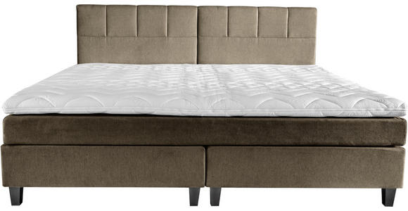 BOXSPRINGBETT 240/200 cm in Greige - Wengefarben/Greige, Trend, Holz/Textil (240/200cm) - Esposa