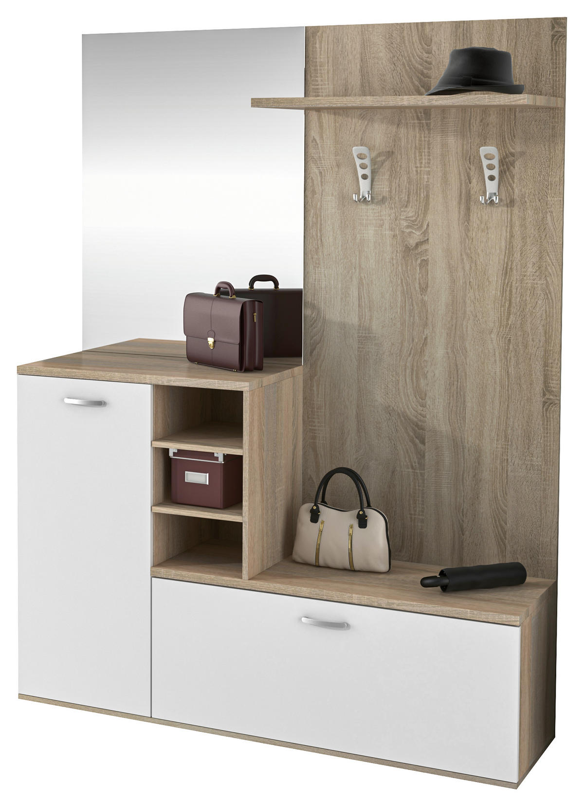 PREDSOBLJE  bijela, hrast Sonoma  - bijela/hrast Sonoma, Design (150/200/42cm)
