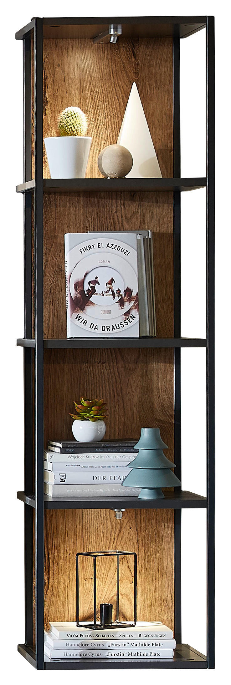 Regal 35/128/28 cm Graphitfarben, Eichefarben