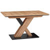 ESSTISCH Eichefarben, Schwarz rechteckig  in verschiedenen Größen erhältlich, ausziehbar  - Eichefarben/Schwarz, Design, Holzwerkstoff (130-170/85/75,5cm) - Cantus