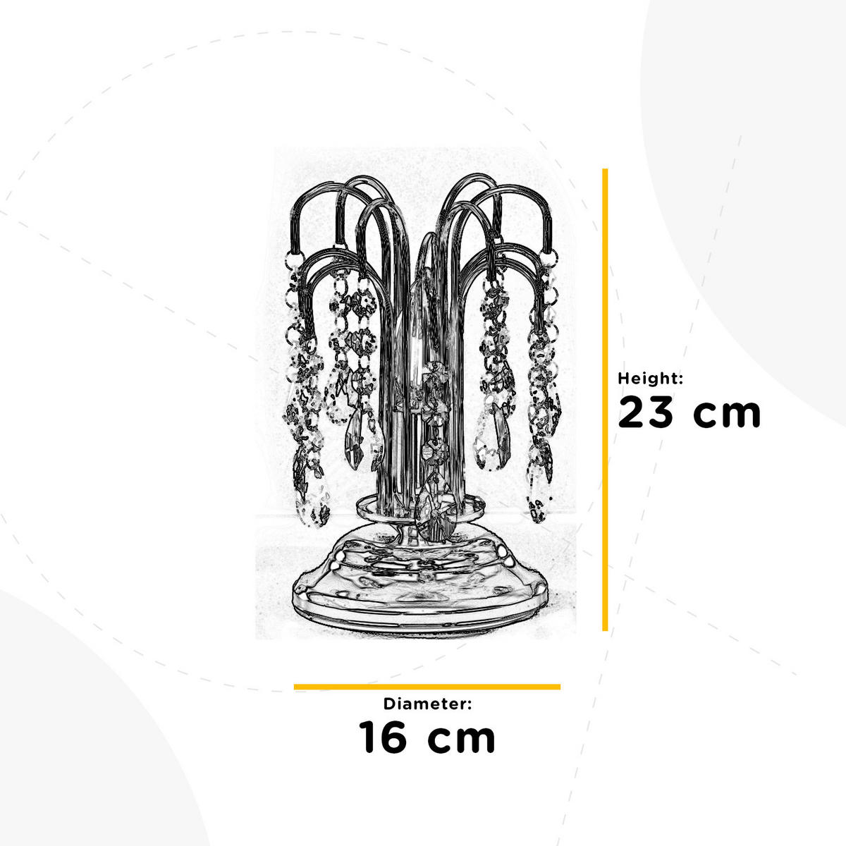 KRISTALL-TISCHLEUCHTE 16/23 cm   - Goldfarben, KONVENTIONELL, Glas/Metall (16/23cm)