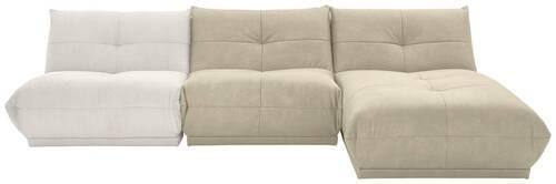 ECKSOFA in Cord, Lederlook Creme, Weiss  - Weiss/Creme, Trend, Textil (315/185cm) - Livetastic