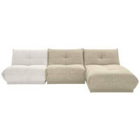 ECKSOFA in Cord, Lederlook Creme, Weiss  - Weiss/Creme, Trend, Textil (315/185cm) - Livetastic