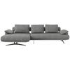 ECKSOFA in Chenille Grau  - Schwarz/Grau, Design, Textil/Metall (168/334cm) - Dieter Knoll