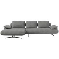 ECKSOFA in Chenille Grau  168/334 cm  - Schwarz/Grau, Design, Textil/Metall (168/334cm) - Dieter Knoll