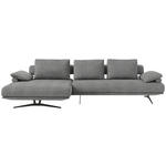 ECKSOFA in Chenille Grau  - Schwarz/Grau, Design, Textil/Metall (168/334cm) - Dieter Knoll