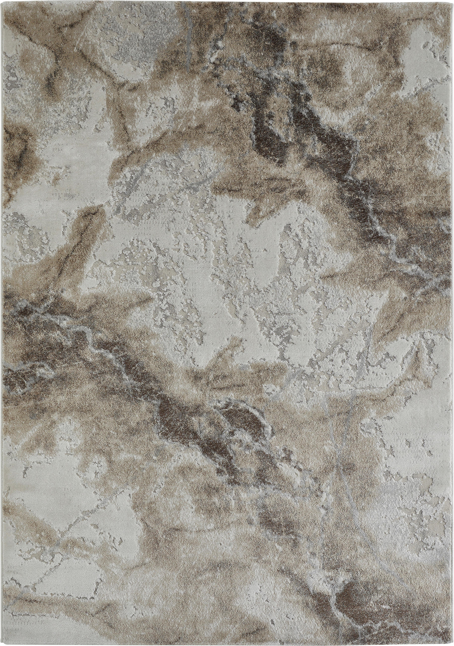 WEBTEPPICH 80/150 cm Mora Marmor Creme  - Creme, KONVENTIONELL, Kunststoff/Textil (80/150cm) - Novel