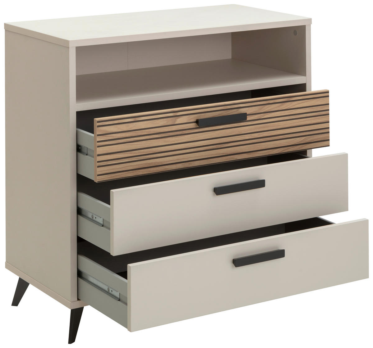 KOMMODE  in 91/95/45 cm  - Kaschmir/Anthrazit, KONVENTIONELL, Holzwerkstoff/Kunststoff (92/95/45cm) - Xora