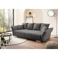 BIGSOFA Pera in Cord Grau  - Chromfarben/Grau, MODERN, Kunststoff/Textil (242/71/90/131cm) - Livetastic