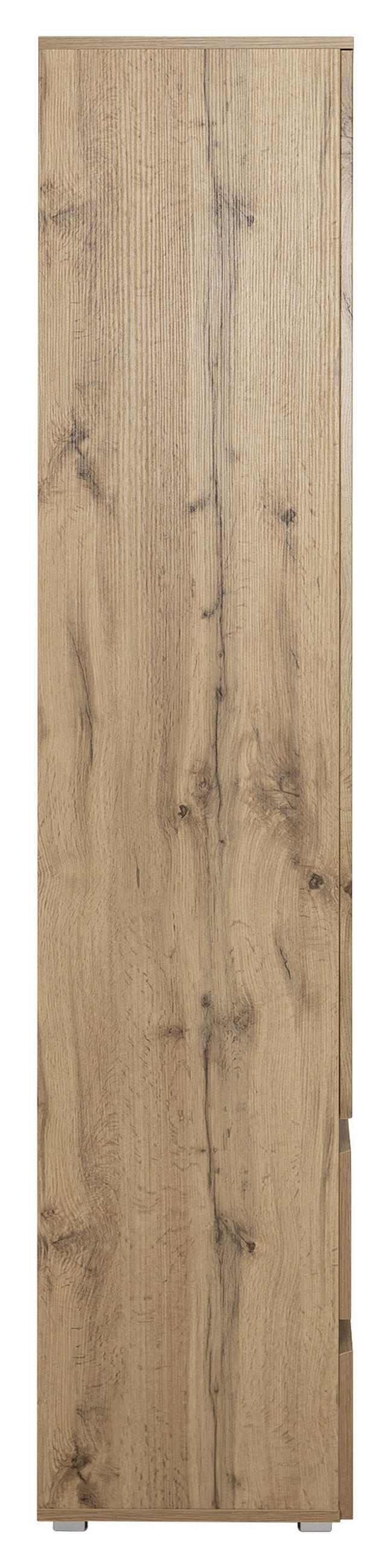 VITRÍNA, farba duba, 80/191/40 cm - farba duba/strieborná, Konventionell, kompozitné drevo/sklo (80/191/40cm) - MID.YOU
