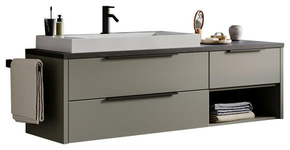 WASCHTISCHKOMBI 170,6 cm - Dunkelgrün/Eichefarben, Trend, Keramik/Holzwerkstoff (170,6cm) - Novel