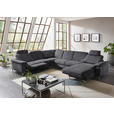WOHNLANDSCHAFT in Chenille Dunkelgrau  - Dunkelgrau/Alufarben, Design, Textil/Metall (265/333/170cm) - Dieter Knoll