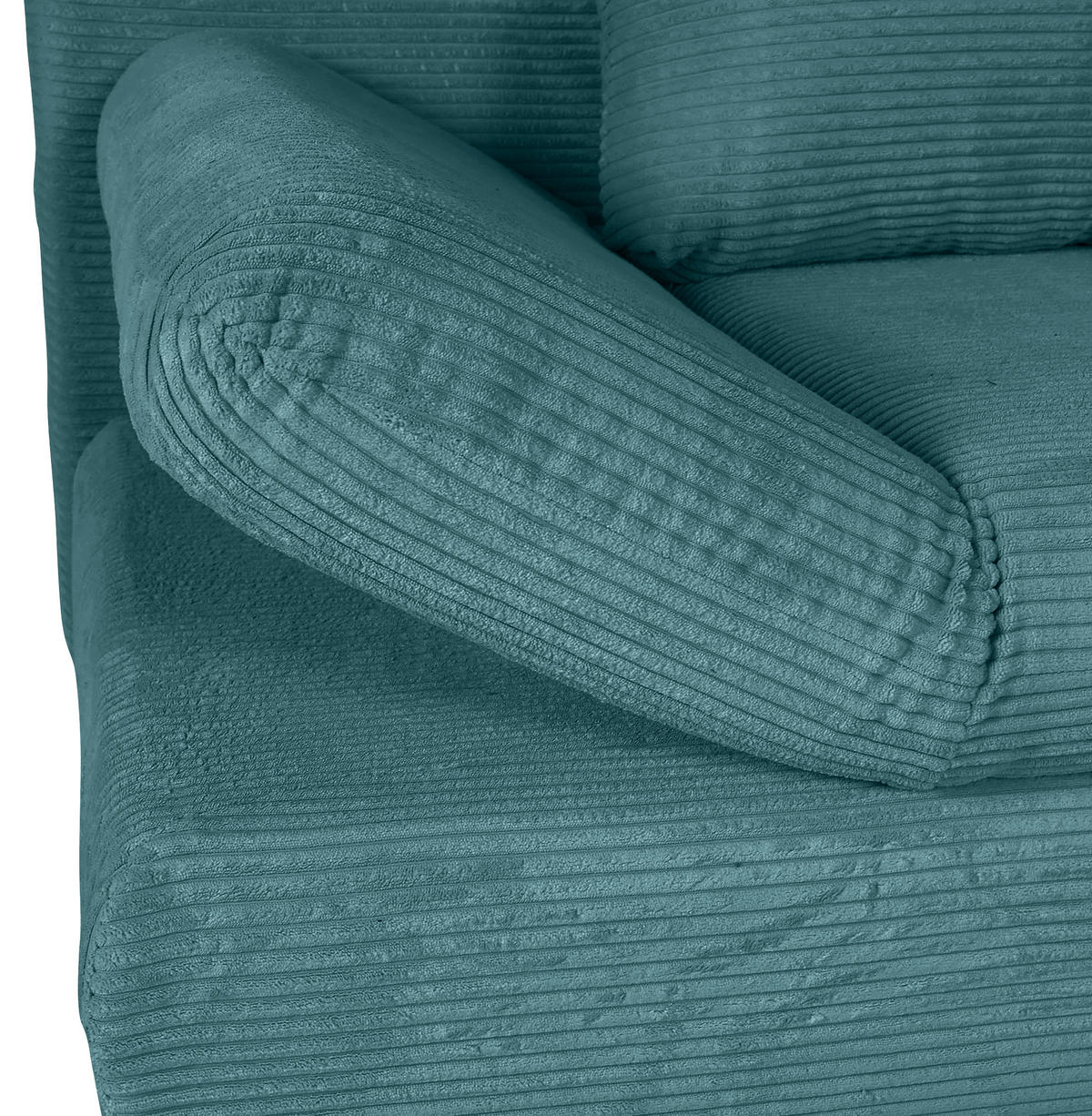 SCHLAFSOFA Cord Türkis  - Türkis/Naturfarben, KONVENTIONELL, Holz/Textil (200/75/92cm) - home24