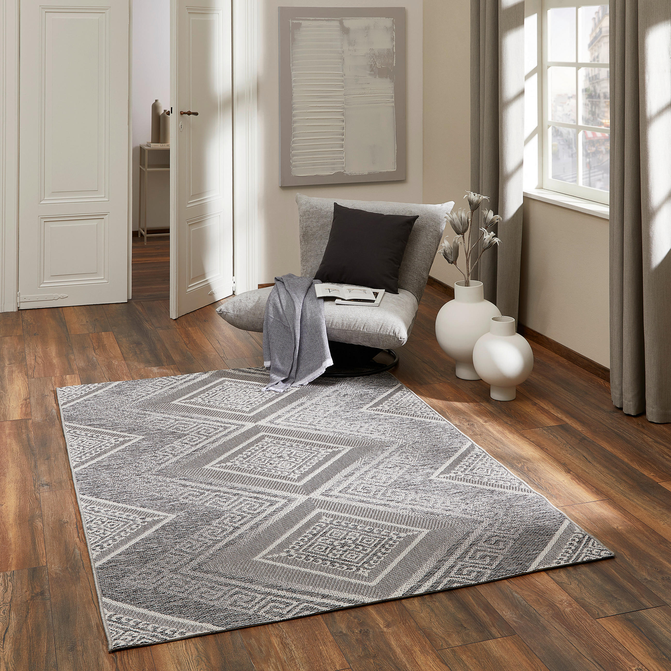OUTDOORTEPPICH 80/150 cm Trinidad Grau - Grau, Design, Kunststoff/Textil (80/150cm) - Novel