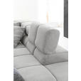 ECKSOFA in Cord Grau  - Schwarz/Grau, Design, Textil/Metall (321/216cm) - Hom`in