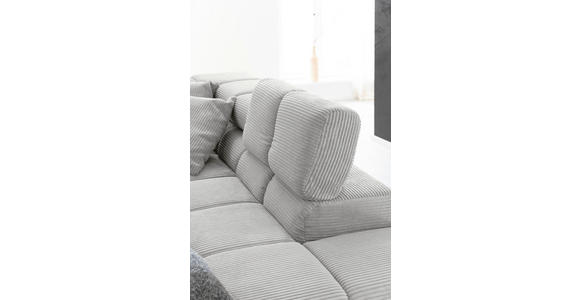 ECKSOFA in Cord Grau  - Schwarz/Grau, Design, Textil/Metall (321/216cm) - Hom`in